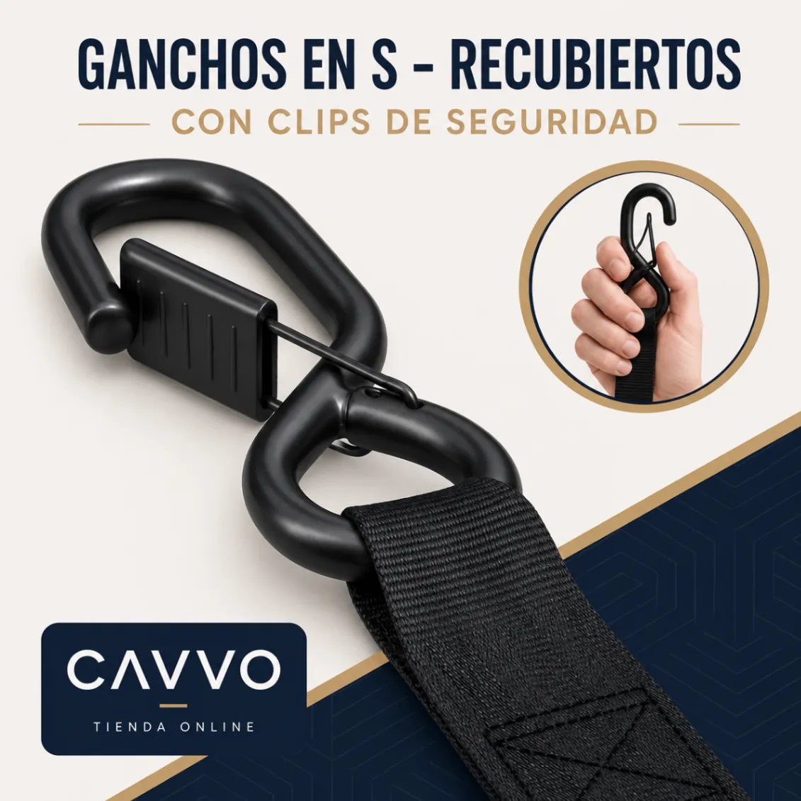 Detalle de los ganchos en S